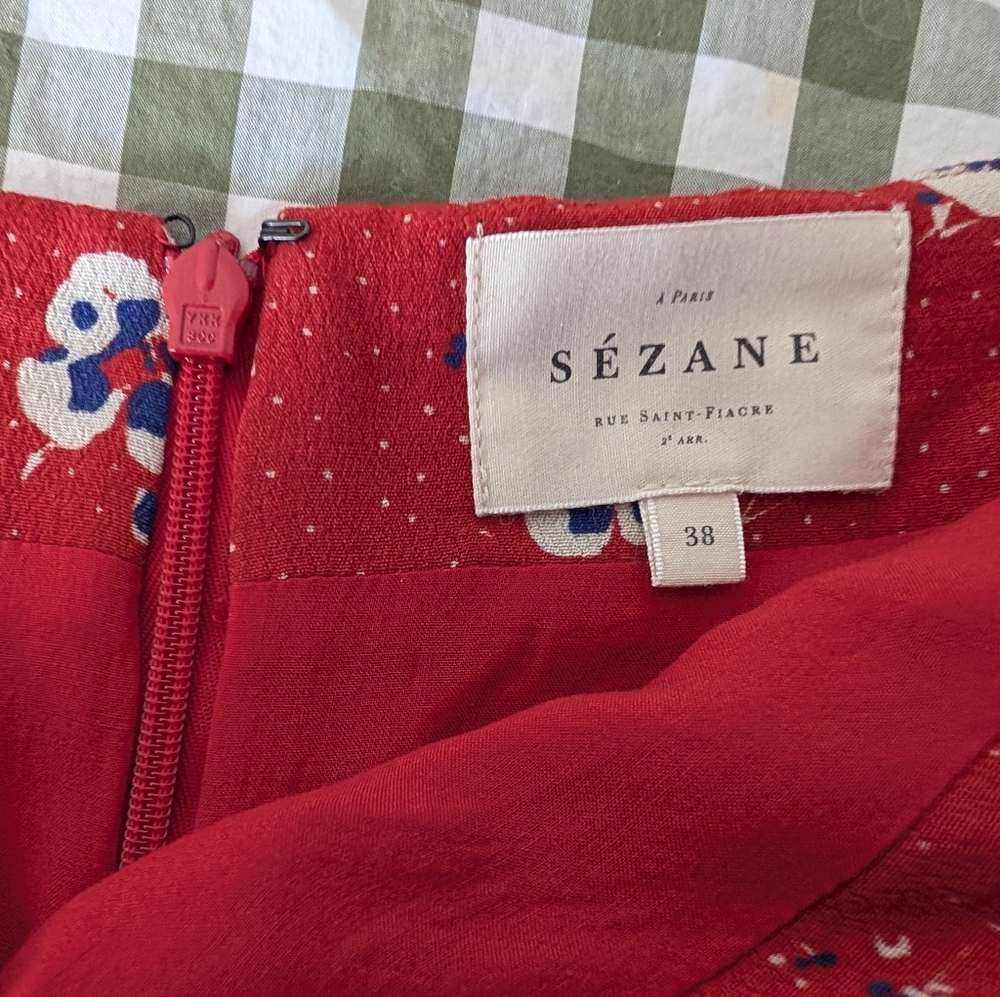 Sezane Red Floral Pacome Wrap Skirt - Picture 4 of 5
